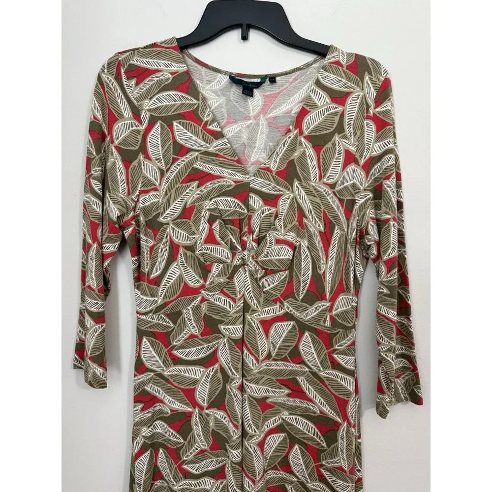 Boden Women's Jersey Knit Twist Front Leaf Design Size 12R Casual, Career, Event - Picture 2 of 11